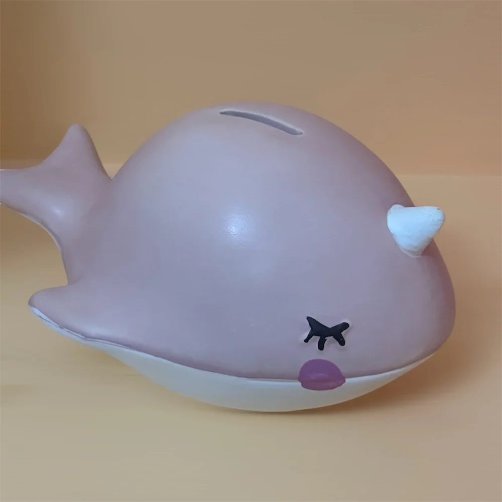 Whimsical Whale Coin Bank - Soft Pink - Early Learning count & save Piggyback 🐷